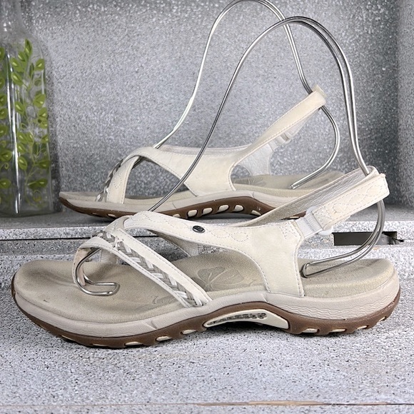 Merrell Silver Birch Leather Braided Slingback Outdoor Thong Sandals Shoes Sz 9 - Picture 2 of 8